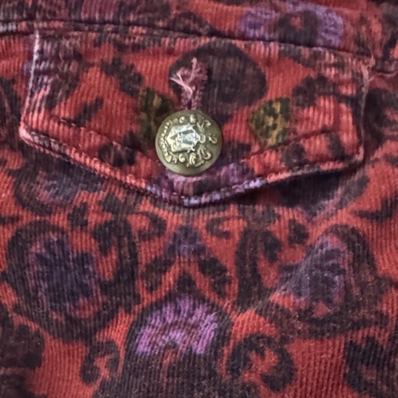 Free People Burgundy Floral Cropped Flare Pants - Picture 4 of 14